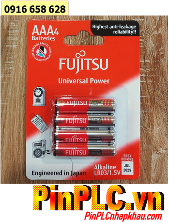 Fujitsu LR03-FU-W; Pin tiểu AA 1.5v Alkaline Fujitsu LR03-FU-W chính hãng _Xuất xứ Indonesia /Vỉ 4viên